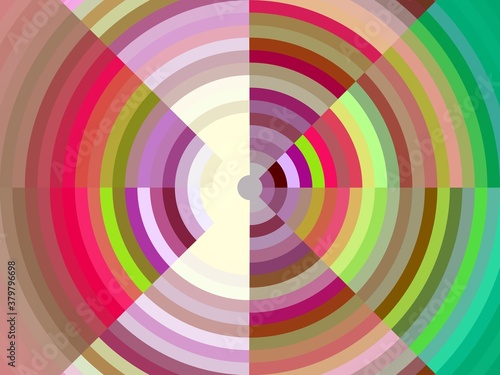 Pink green red abstract background with circles