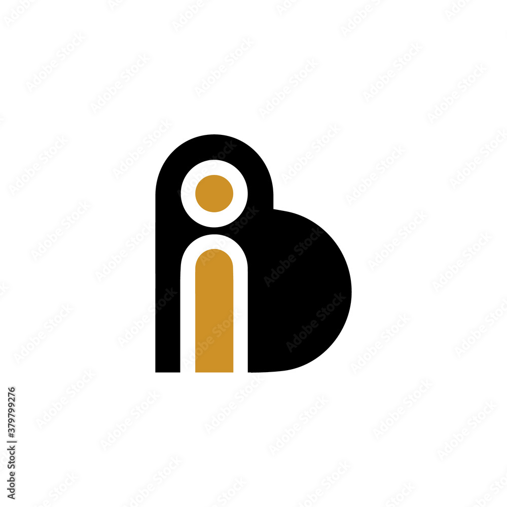 Valokuva Initial letter ib or bi logo design template