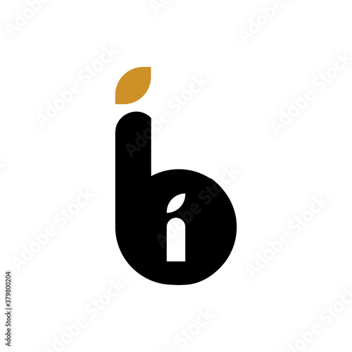 Initial letter ib or bi logo vector design template