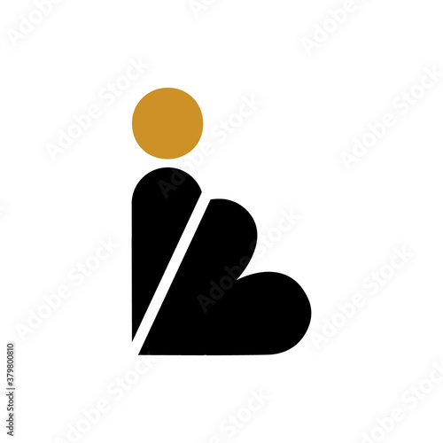Initial letter ib logo or bi logo vector design template