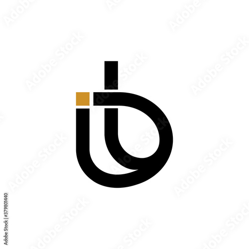Initial letter ib logo or bi logo vector design template