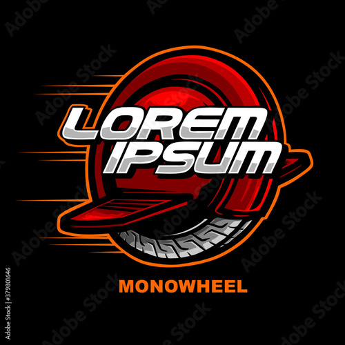 electric mono wheel logo concept vector