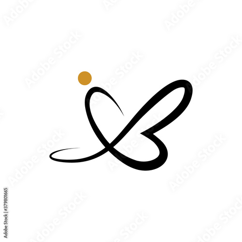 Initial letter ib logo or bi logo vector design template