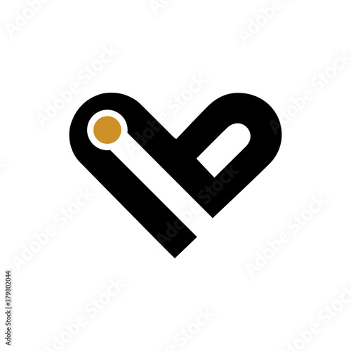 Initial letter ib logo or bi logo vector design template