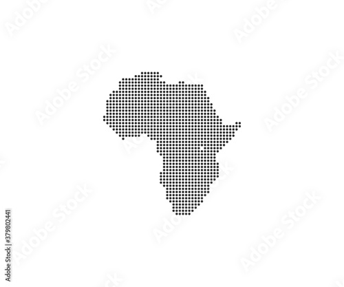 Africa  continent  dotted map on white background. Vector illustration.