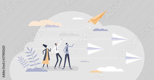 Stand out with special advantages and leader differences tiny person concept