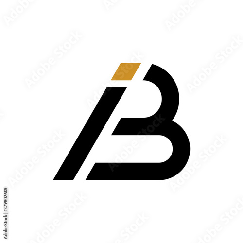 Initial letter ib logo or bi logo vector design template