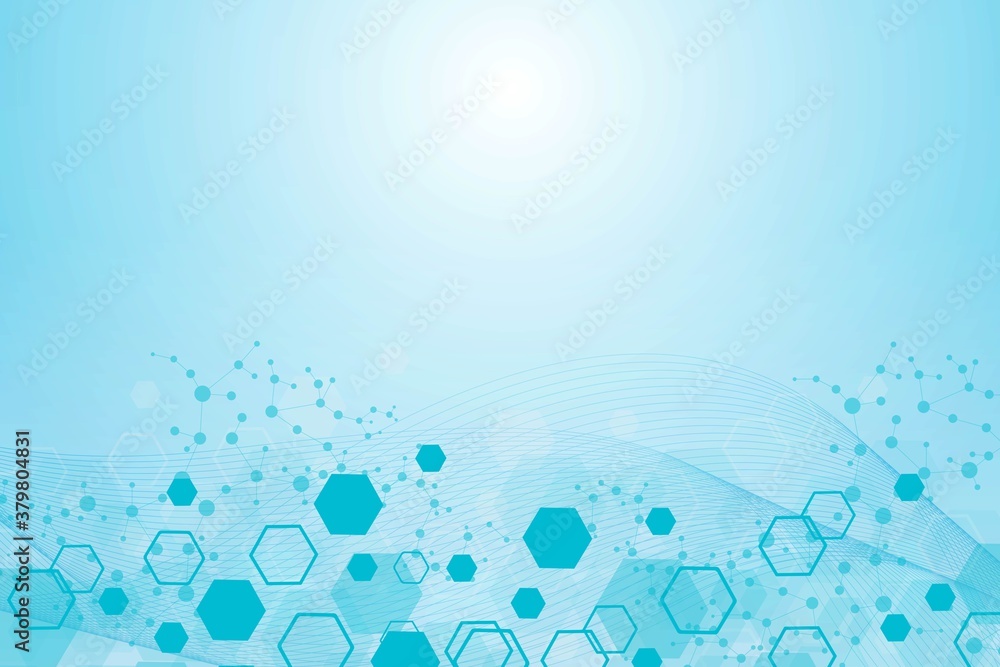 Science network pattern, connecting lines and dots. Technology hexagons structure or molecular connect elements. Science network pattern, connecting lines and dots. Technology hexagons structure or molecular connect elements.