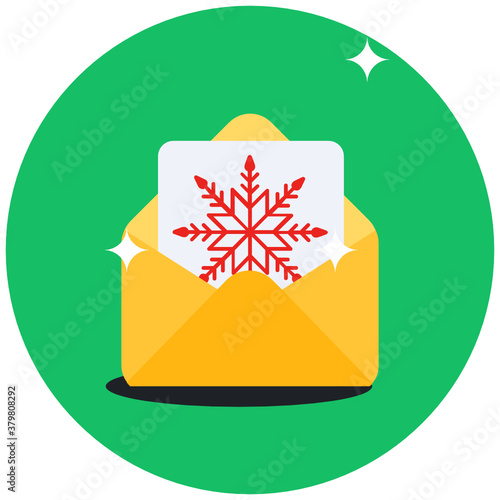 
Request that tempts someone to do something, christmas invitation card flat vector 
