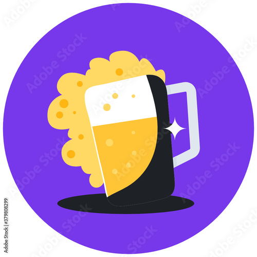 
Icon of beer mug, party celebration concept vector.
