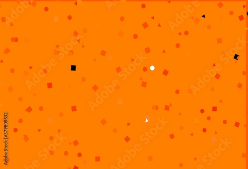 Light Orange vector template with crystals, circles, squares.