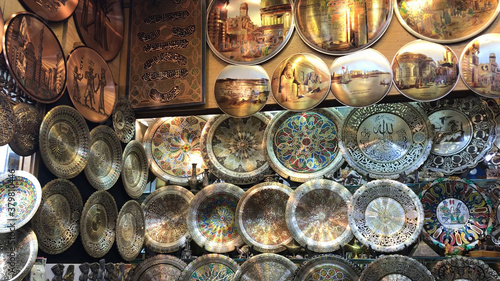 Khan el-Khalili, a famous bazaar in the historic center of Cairo. 