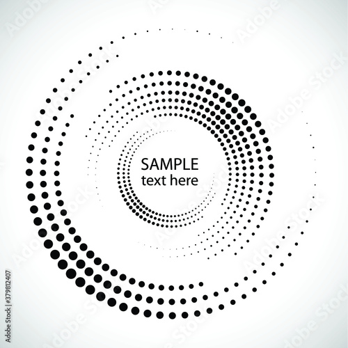 Halftone dots in circle form. round logo . vector dotted frame . Half tone design element