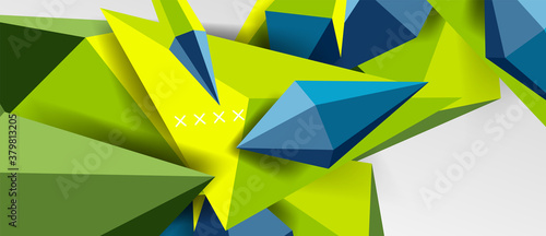 3d low poly abstract shape background vector illustration