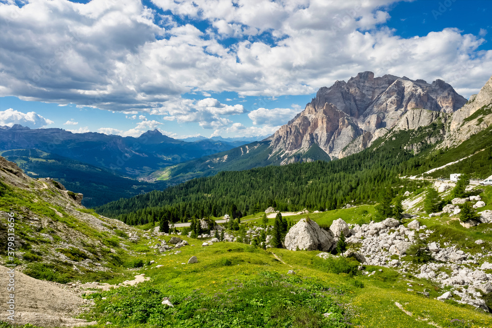 Dolomites Mountains, Passo Valparola, Cortina d'Ampezzo, Belluno in Italy