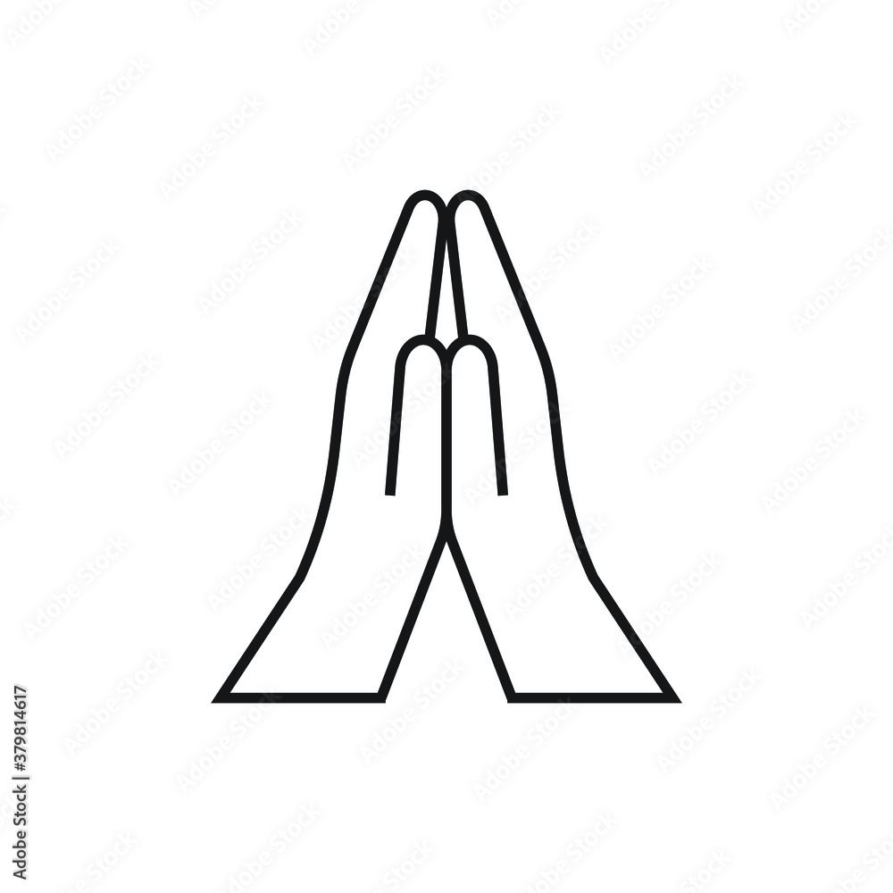 Pray line icon design, religion and prayer, hands praying sign, vector illustration Pray line icon design, religion and prayer, hands praying sign, vector illustration