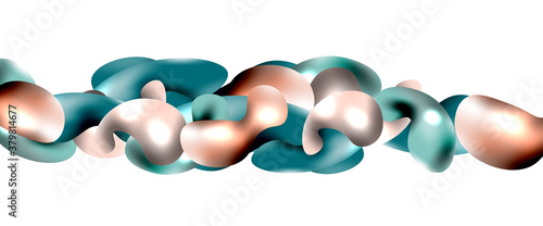 Bubbles abstract background. Liquid splashes on white vector template