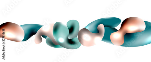 Bubbles abstract background. Liquid splashes on white vector template