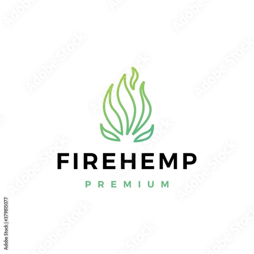 fire cannabis logo vector icon illustration