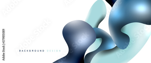 Bubbles abstract background. Liquid splashes on white vector template