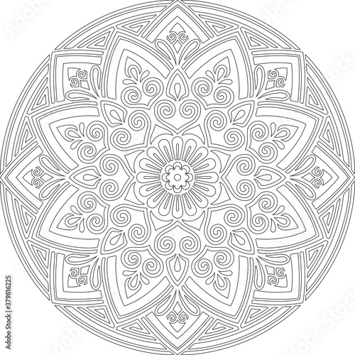 Figure mandala for coloring doodles sketch