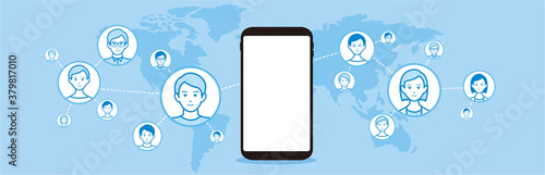 Chat app vector illustration smartphone