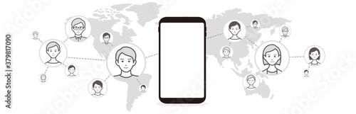 Chat app vector illustration smartphone