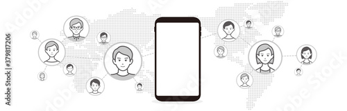 Chat app vector illustration smartphone