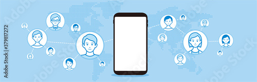 Chat app vector illustration smartphone