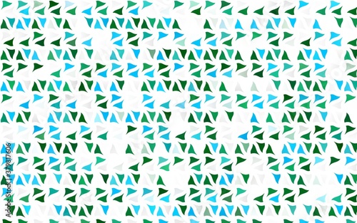 Light Blue  Green vector texture in triangular style. Abstract gradient illustration with triangles. Template for wallpapers.