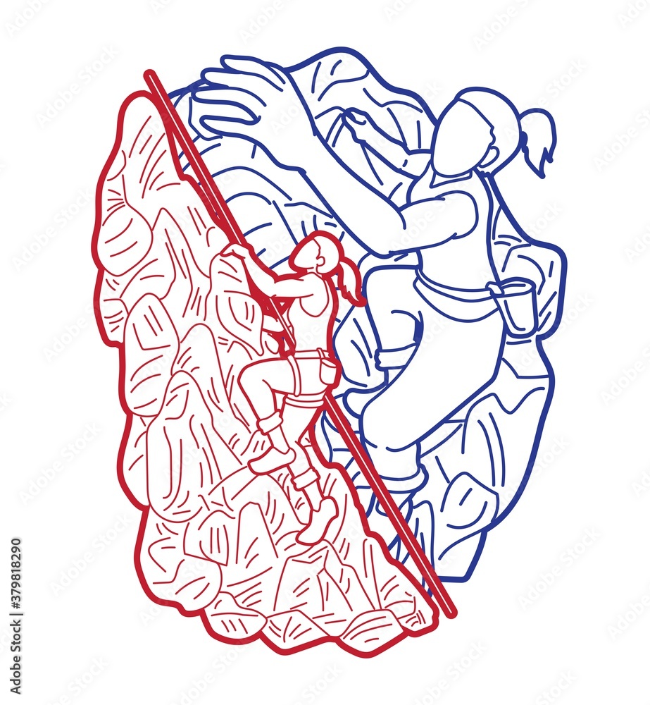 Group of people Hiker climbing mountain hiking cartoon graphic vector Group of people Hiker climbing mountain hiking cartoon graphic vector