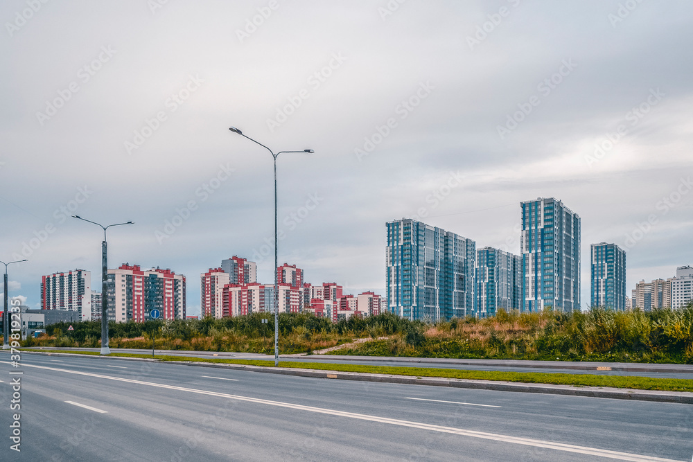 Residential neighborhood in the South-West of Saint Petersburg Residential neighborhood in the South-West of Saint Petersburg