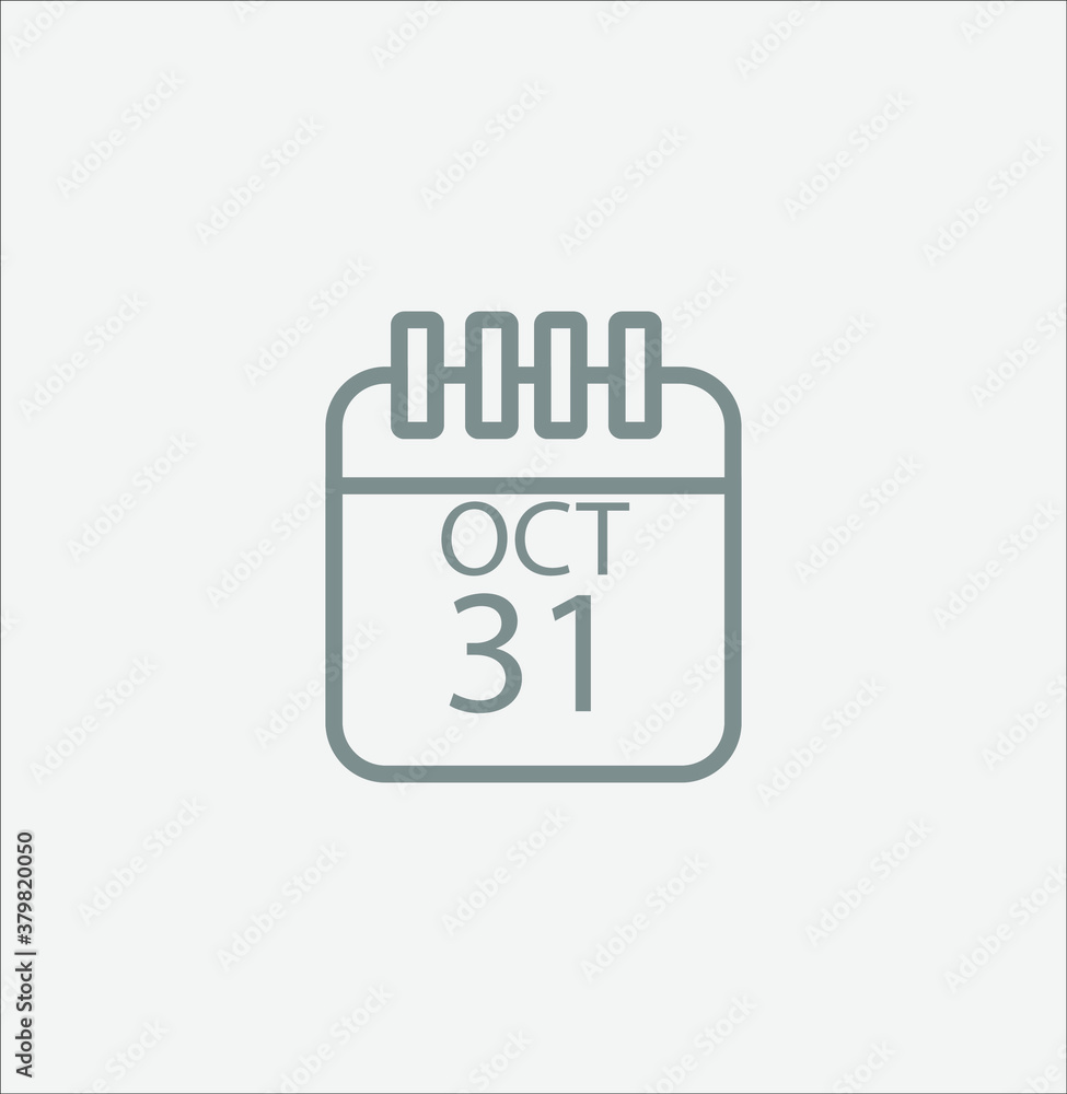 halloween icon, calendar with october 31 halloween icon, calendar with october 31