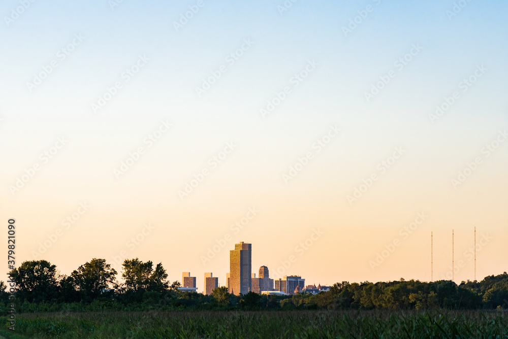 Distant view of state capital of New York Distant view of state capital of New York