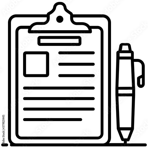 
An icon style of report writing in modern flat vector 
