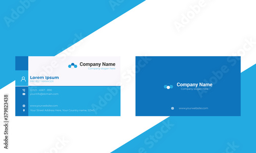 Blue business card design. double sided business card design