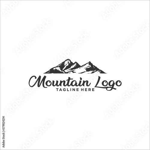 Mountain logo design template silhouette vector icon