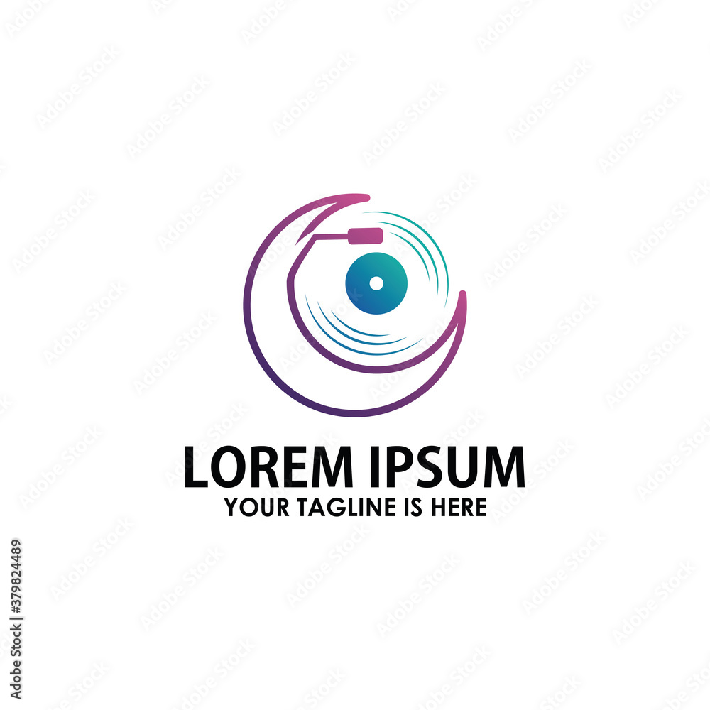 moon and music logo concept design vector template, night event logotype moon and music logo concept design vector template, night event logotype