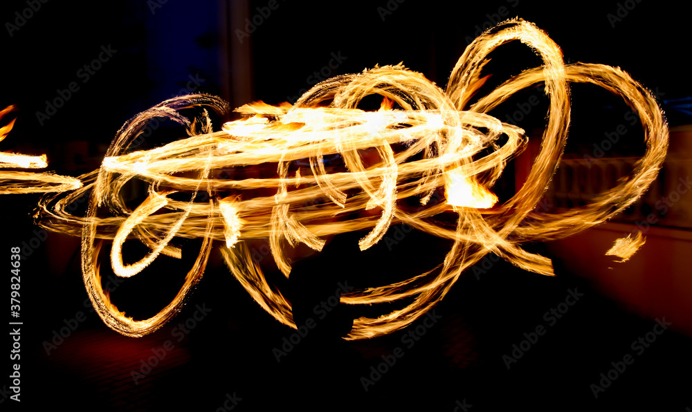 Flame of fire in motion at night. Flame of fire in motion at night.