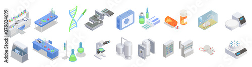 Pharmaceutical Production Icon Set