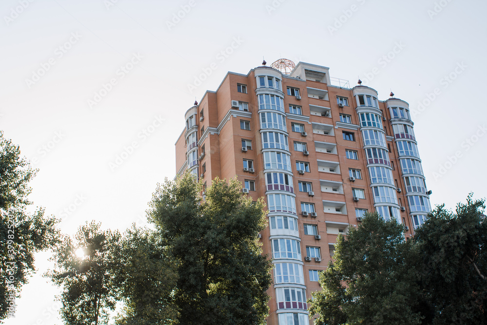 high residential building with many floors