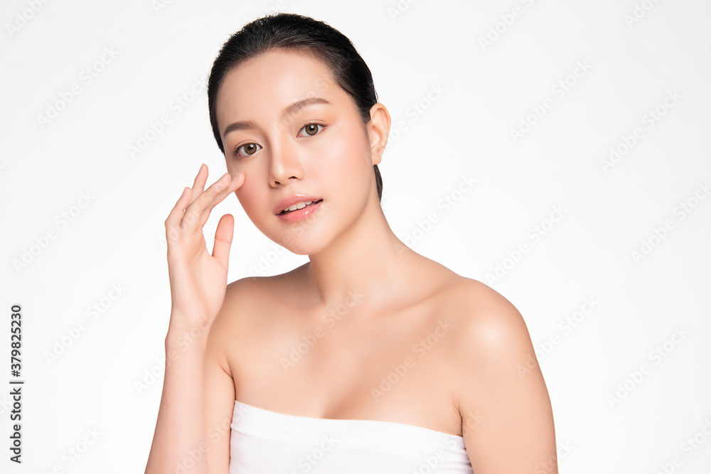 Beautiful young asian woman with clean fresh skin on white background, Face care, Facial treatment, Cosmetology, beauty and spa, Asian women portrait Beautiful young asian woman with clean fresh skin on white background, Face care, Facial treatment, Cosmetology, beauty and spa, Asian women portrait