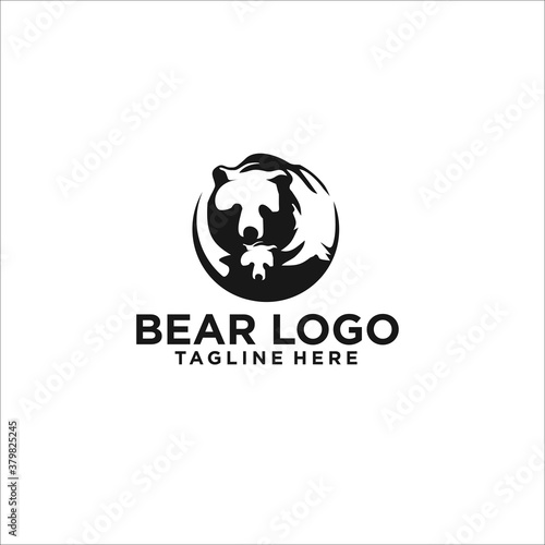 bear logo design template silhouette vector icon