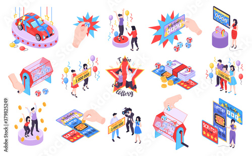 Fortune Lottery Isometric Icons