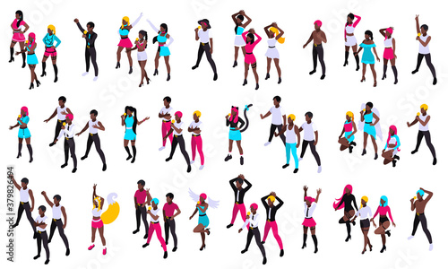 Pop Music Dance Isometric Set