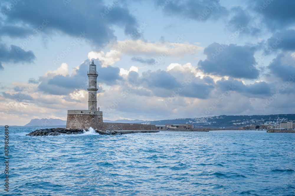 The Lighthouse at Chania, Crete, Greece The Lighthouse at Chania, Crete, Greece