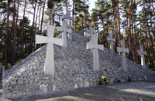 Memorial to the executed Poles in 1940 near the city of Kiev photo