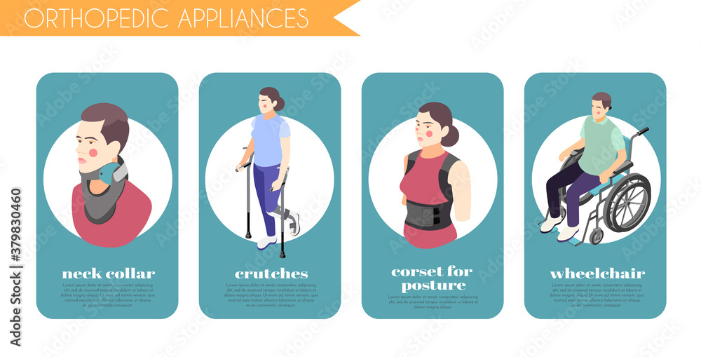Orthopedic Appliances Banners Set Orthopedic Appliances Banners Set
