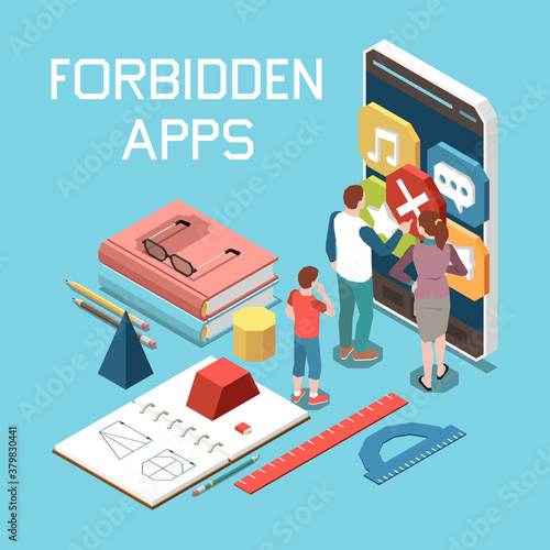 Apps Parental Control Isometric