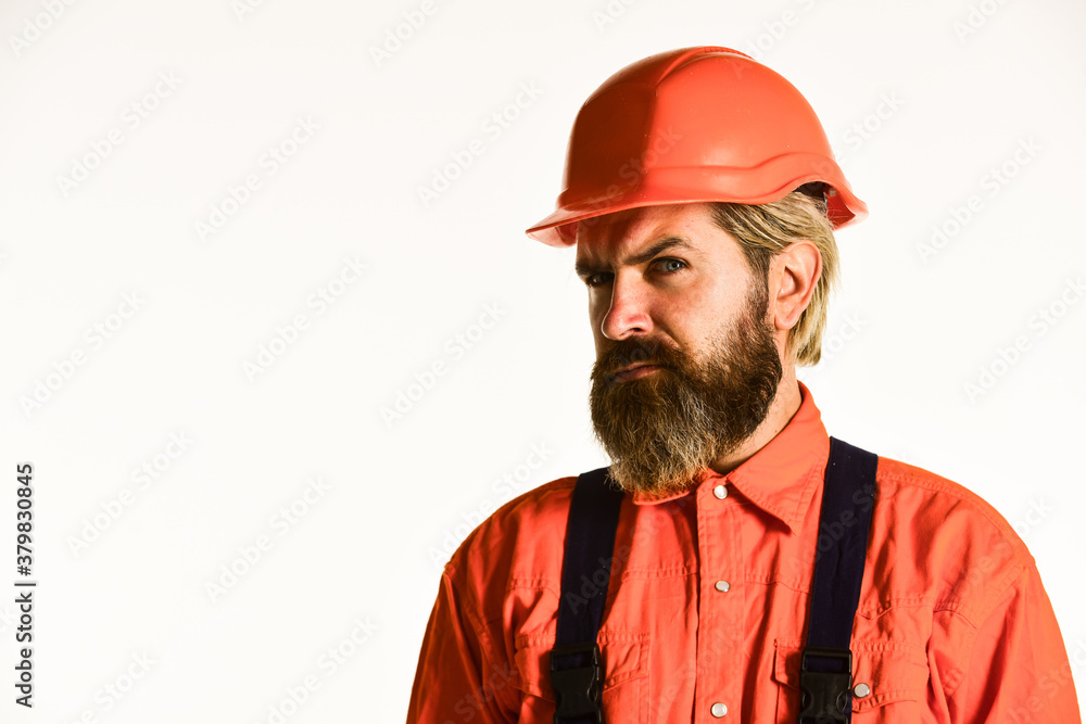 Renovation concept. Mechanic perform technical work. Bearded mature man in uniform. Reputation of excellent worker. Skillful worker. Electrician plumber handyman. Repairman. Construction worker Renovation concept. Mechanic perform technical work. Bearded mature man in uniform. Reputation of excellent worker. Skillful worker. Electrician plumber handyman. Repairman. Construction worker